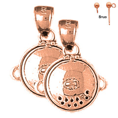 14K or 18K Gold 3D Crock Pot Earrings