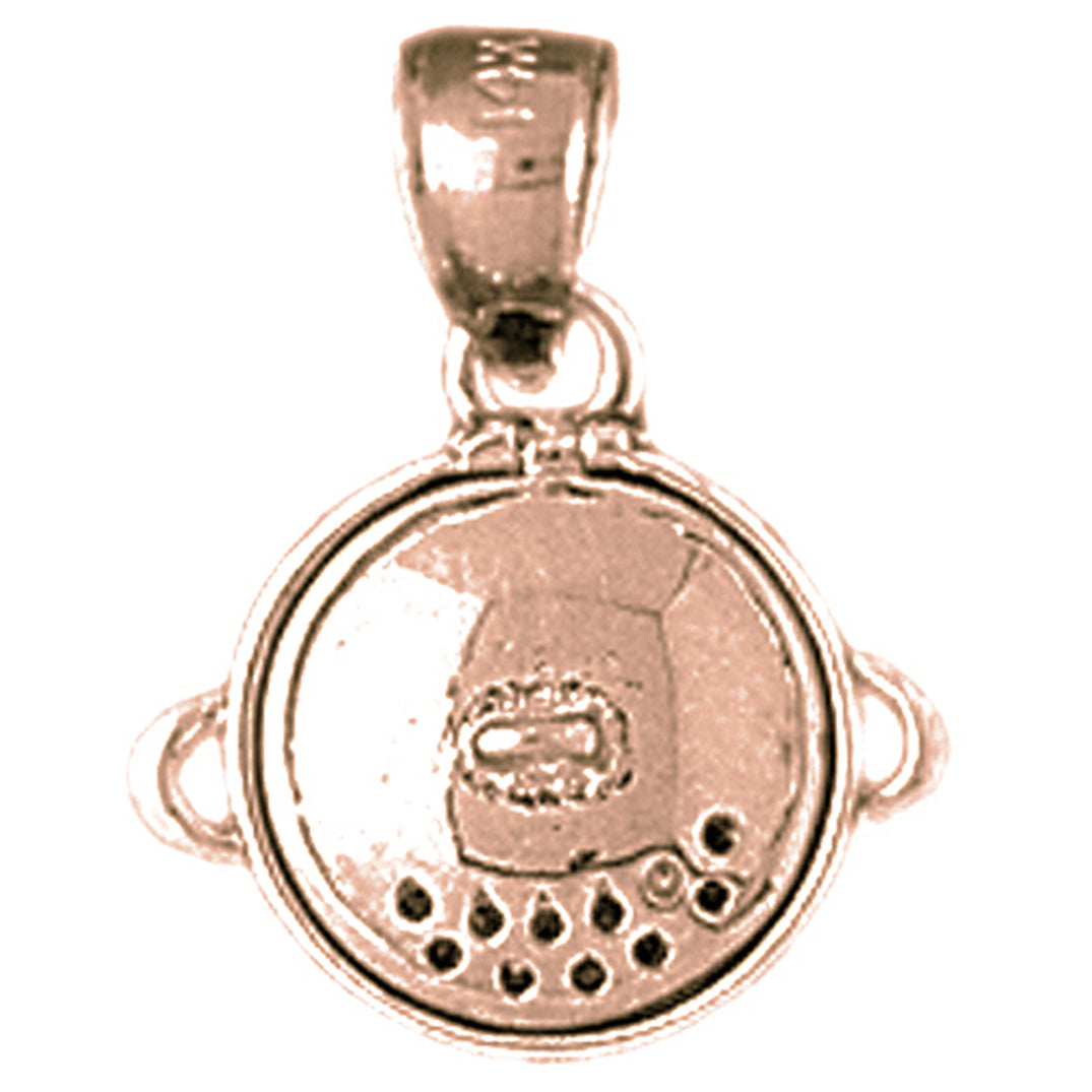 10K, 14K or 18K Gold 3D Crock Pot Pendant