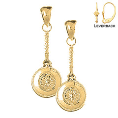 Sterling Silver 28mm 3D Waffle Maker Earrings (White or Yellow Gold Plated)