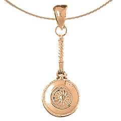 3D-Waffeleisen-Anhänger aus 10 Karat, 14 Karat oder 18 Karat Gold