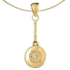 3D-Waffeleisen-Anhänger aus 10 Karat, 14 Karat oder 18 Karat Gold