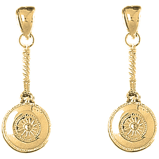 14K or 18K Gold 28mm 3D Waffle Maker Earrings