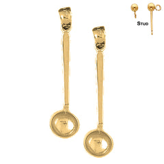 14K or 18K Gold 3D Measuring Spoon Earrings