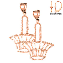 14K or 18K Gold Basket Earrings