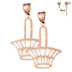 14K or 18K Gold Basket Earrings