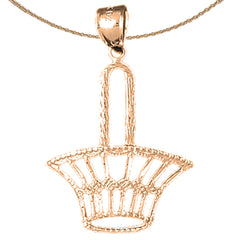 14K or 18K Gold Basket Pendant