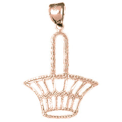 14K or 18K Gold Basket Pendant