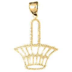 14K or 18K Gold Basket Pendant