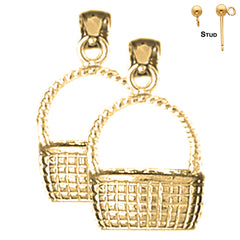 14K or 18K Gold 3D Basket Earrings