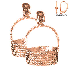14K or 18K Gold 3D Basket Earrings