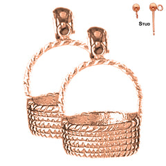 14K or 18K Gold 3D Basket Earrings
