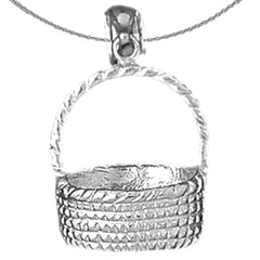 10K, 14K or 18K Gold 3D Basket Pendant