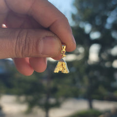 14K or 18K Gold Tent/Cabin Pendant