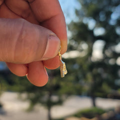14K or 18K Gold Tent/Cabin Pendant