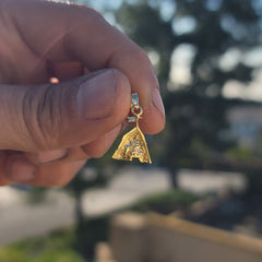 14K or 18K Gold Tent/Cabin Pendant