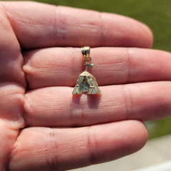 14K or 18K Gold Tent/Cabin Pendant