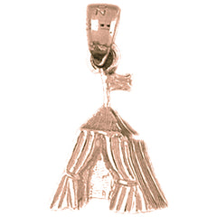 14K or 18K Gold Tent/Cabin Pendant