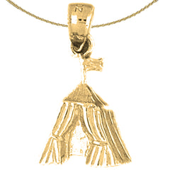 14K or 18K Gold Tent/Cabin Pendant