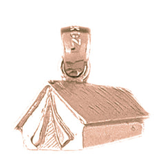 14K or 18K Gold Tent/Cabin Pendant