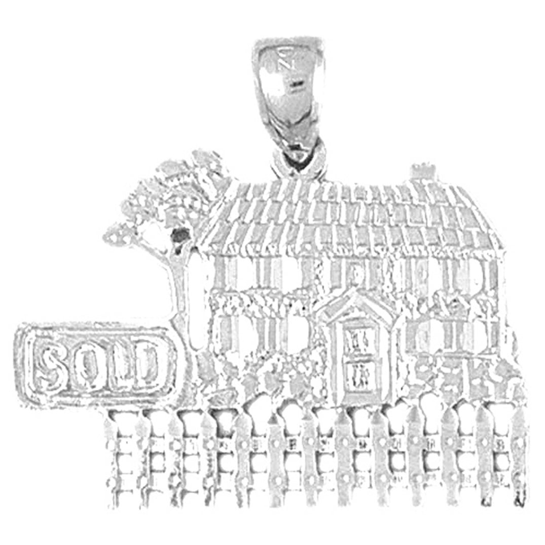 10K, 14K or 18K Gold Sold House Pendant