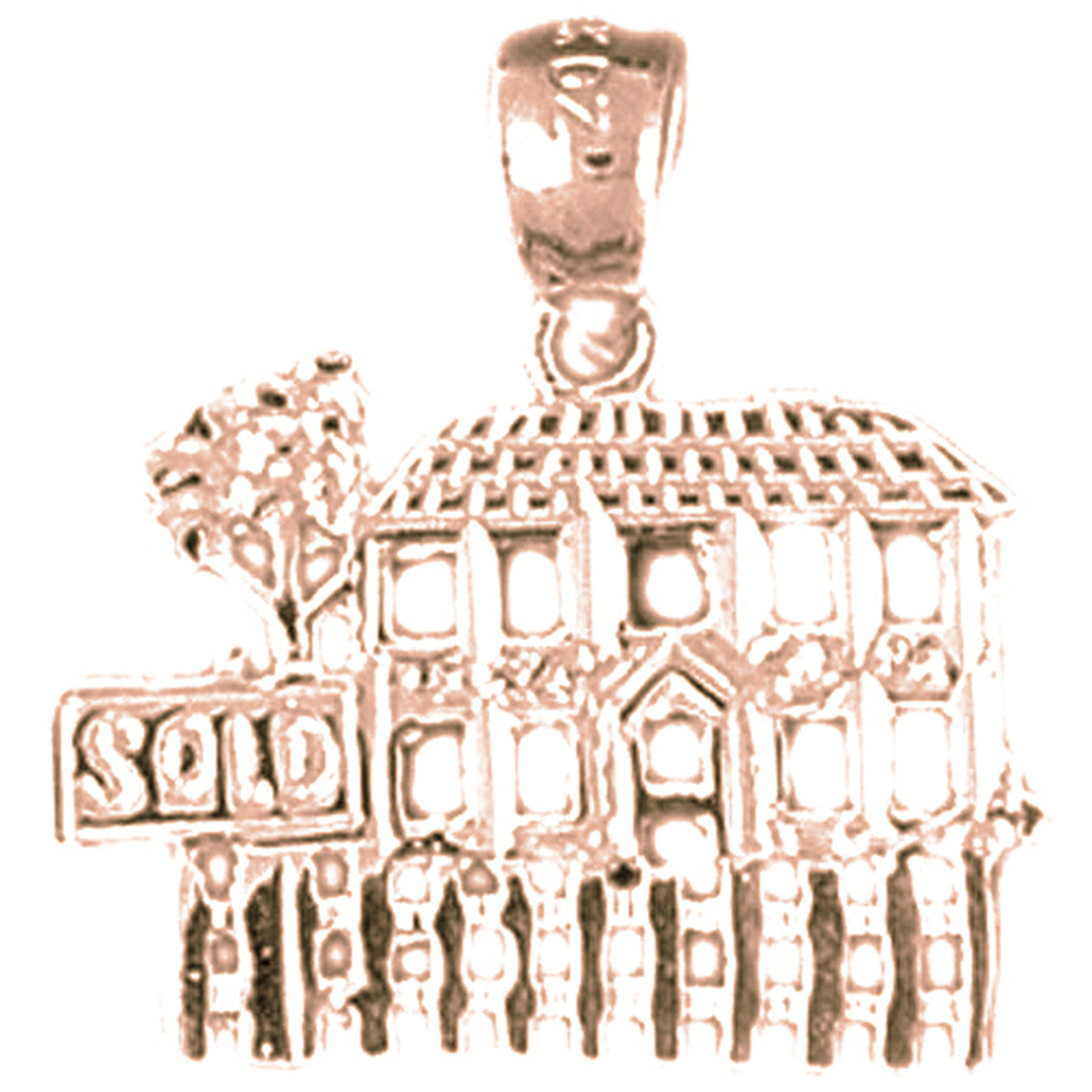 14K or 18K Gold Sold House Pendant