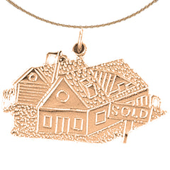 14K or 18K Gold House Pendant
