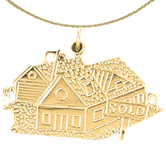 14K or 18K Gold House Pendant