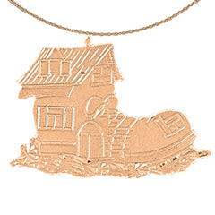 14K or 18K Gold Shoe House Pendant