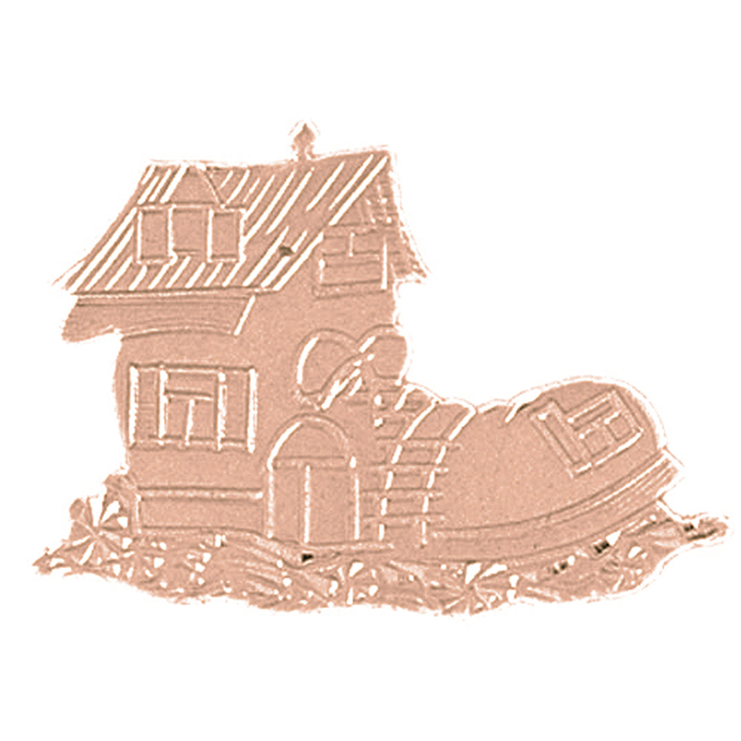 14K or 18K Gold Shoe House Pendant