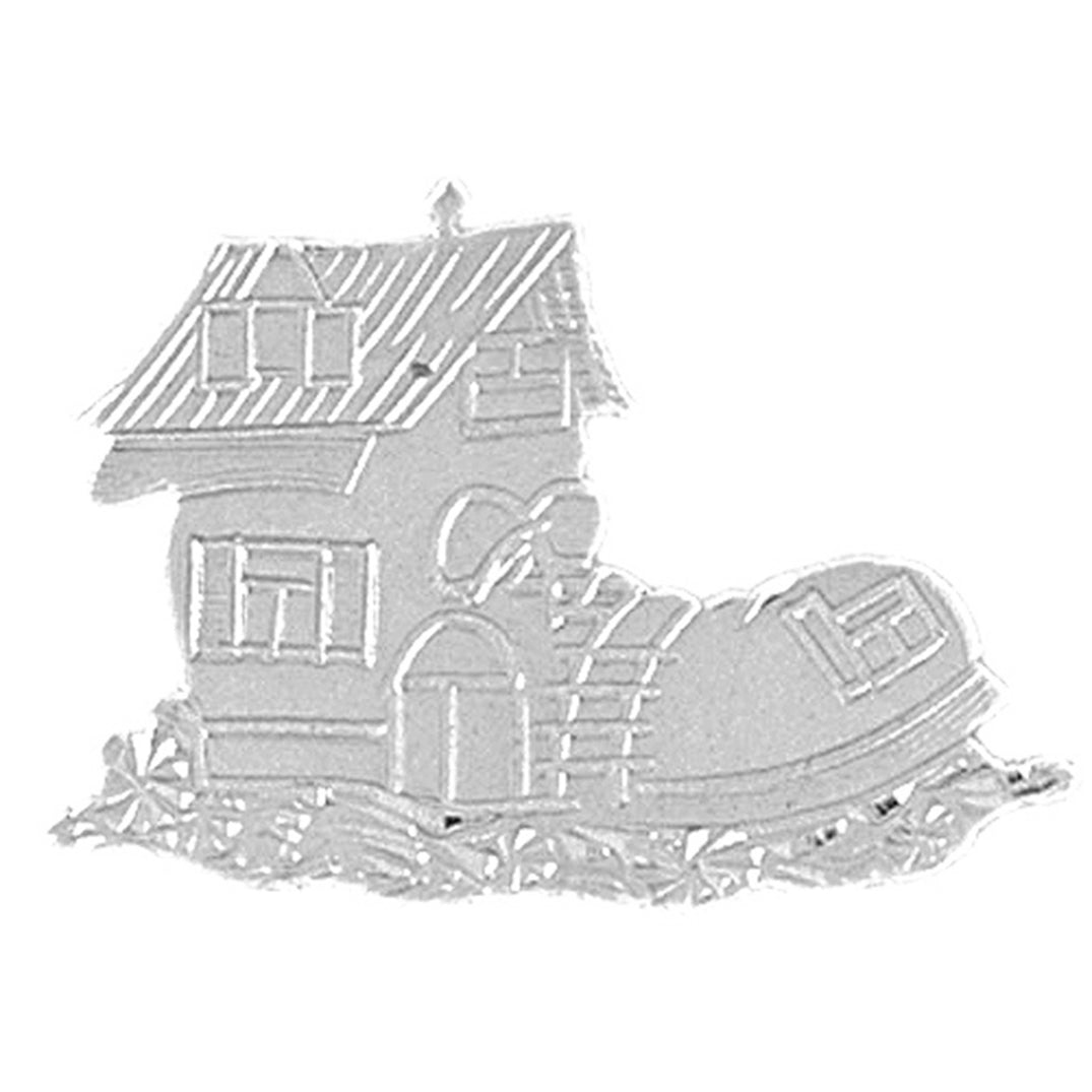 14K or 18K Gold Shoe House Pendant