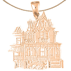 10K, 14K oder 18K Gold Haus Anhänger