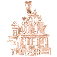 10K, 14K or 18K Gold House Pendant