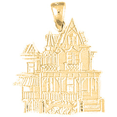 10K, 14K or 18K Gold House Pendant