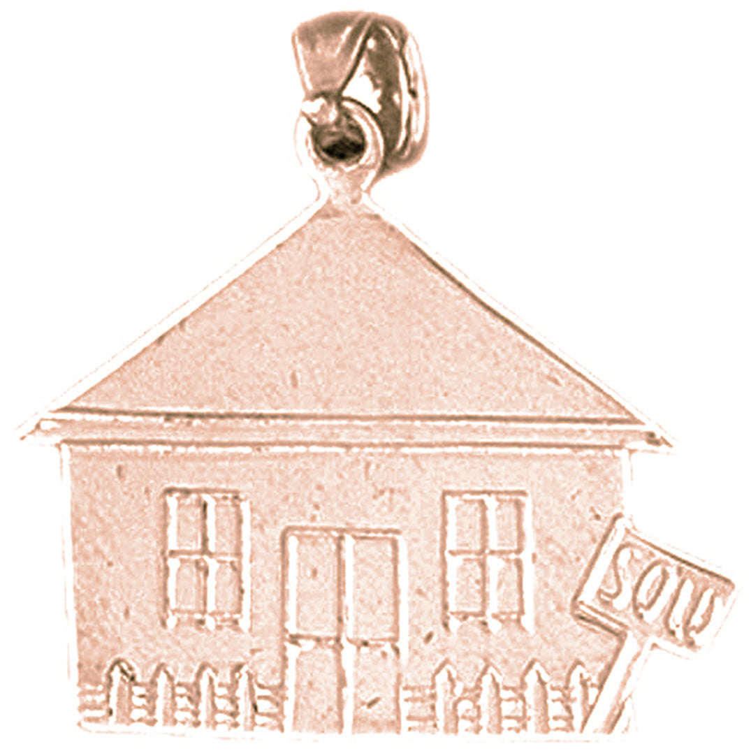 14K or 18K Gold Sold House Pendant