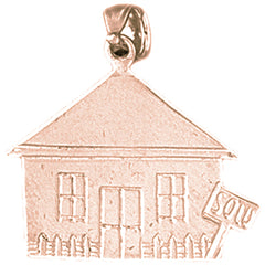 14K or 18K Gold Sold House Pendant