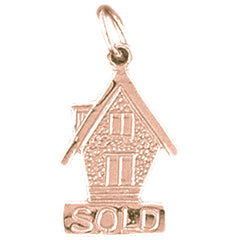 14K or 18K Gold Sold House Pendant