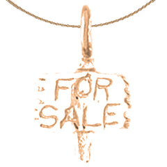 14K or 18K Gold For Sale Sign Pendant