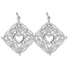Sterling Silver 33mm Heart Earrings