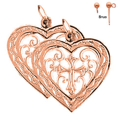14K or 18K Gold Heart Earrings