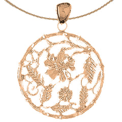 Anhänger mit Blumendesign aus 10 Karat, 14 Karat oder 18 Karat Gold