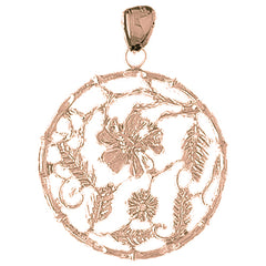 10K, 14K or 18K Gold Flower Design Pendant