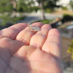 14K oder 18K Gold Herz mit Kreuz Anhänger