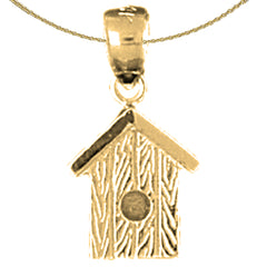 10K, 14K or 18K Gold Bird House Pendant
