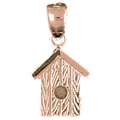 10K, 14K or 18K Gold Bird House Pendant