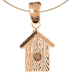 10K, 14K or 18K Gold Bird House Pendant