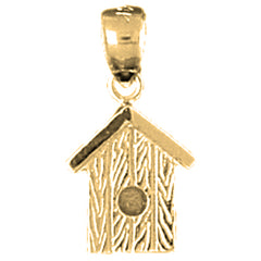 10K, 14K or 18K Gold Bird House Pendant