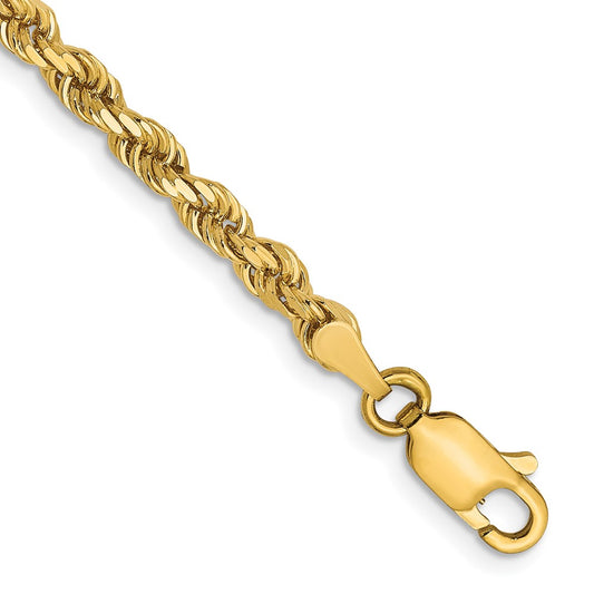 14K Yellow Gold 3mm Diamond-cut Rope Chain