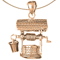 10K, 14K or 18K Gold Water Well Pendant