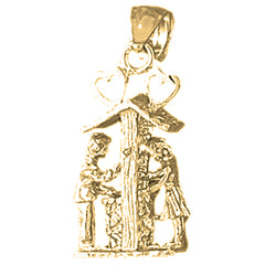 10K, 14K or 18K Gold Water Well Pendant