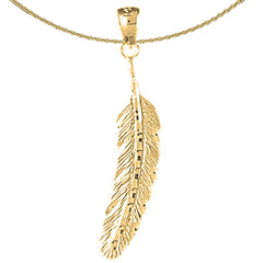 14K oder 18K Gold Feder Anhänger